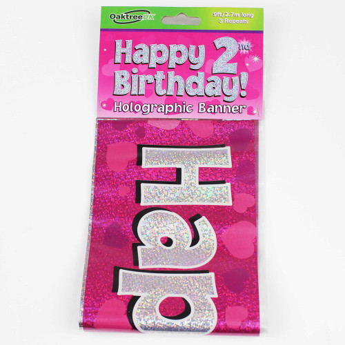2nd Birthday Pink Banner - 2.7m (1)