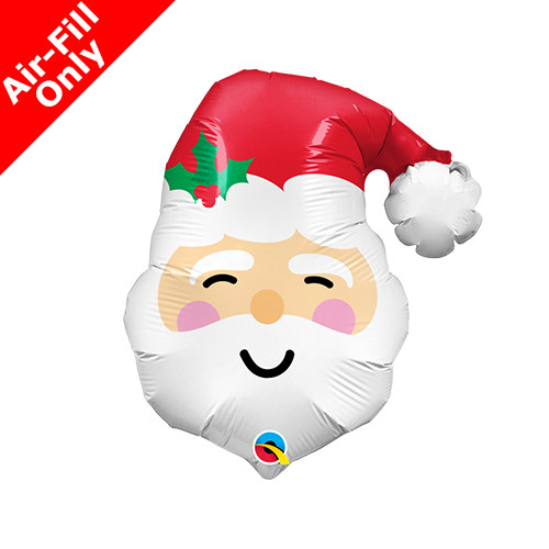 14 inch Mini Santa Head Foil Balloon (1) - UNPACKAGED