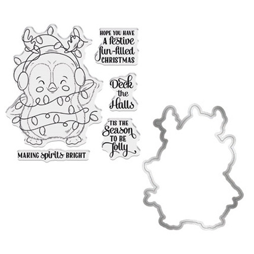 Cute Penguin Stamp & Die Set - Making Spirits Bright (6pcs)