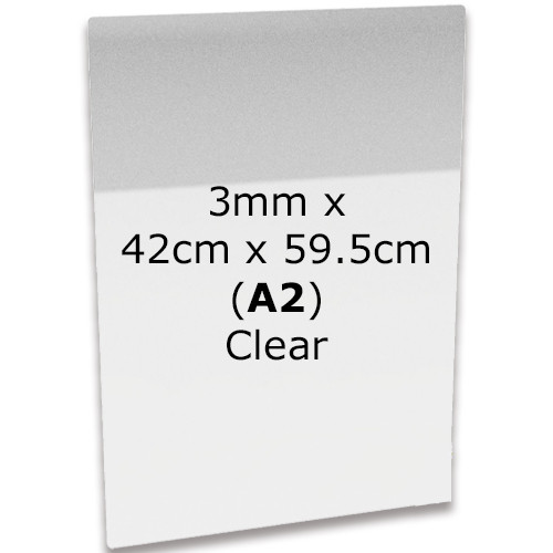 Clear A2 Acrylic Plaque Sheet - 42cm x 59.5cm (No Holes) (1)