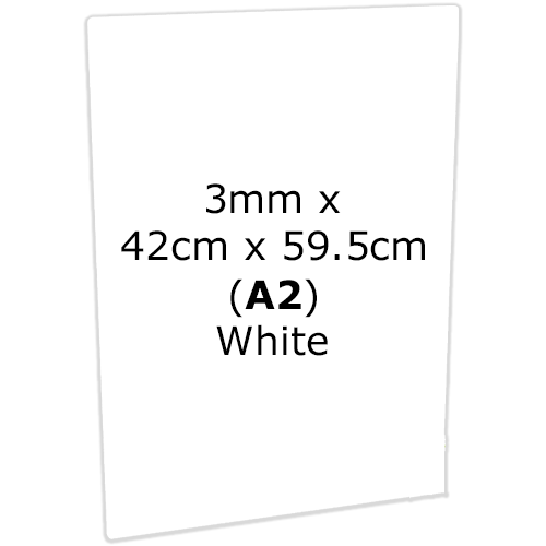 White A2 Acrylic Plaque Sheet - 42cm x 59.5cm (No Holes) (1)