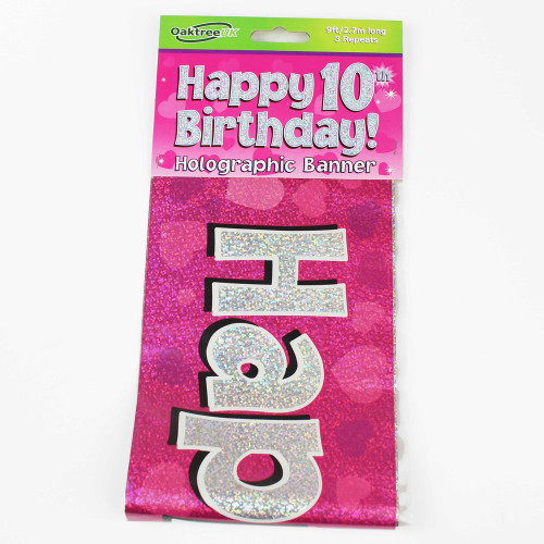 10th Birthday Pink Banner - 2.7m (1)