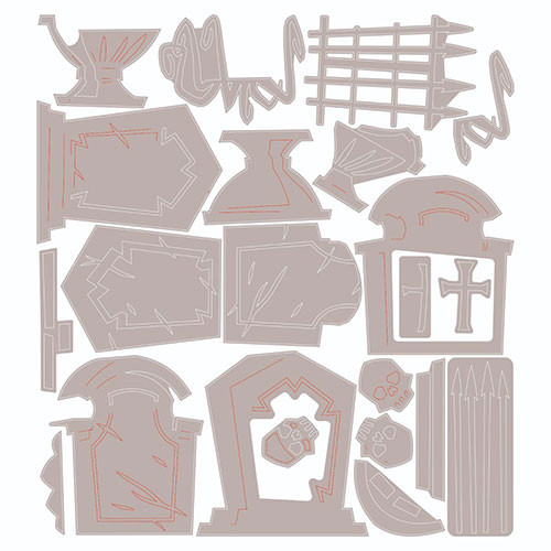 Thinlits Graveyard Colorize by Tim Holtz Die Set (22pcs)
