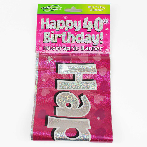 40th  Birthday Pink Banner - 2.7m (1)