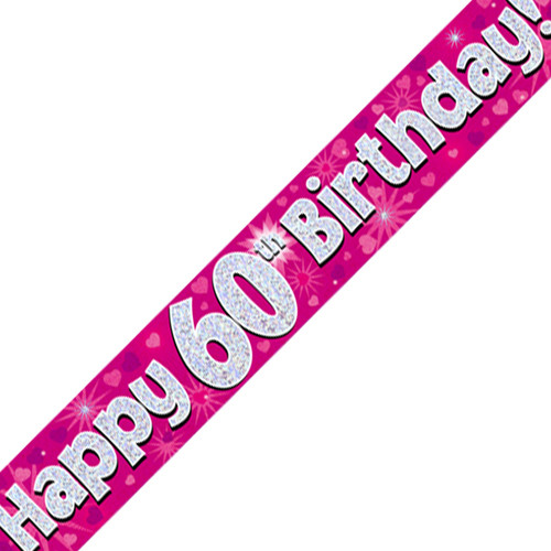 60th Birthday Pink Banner - 2.7m (1)