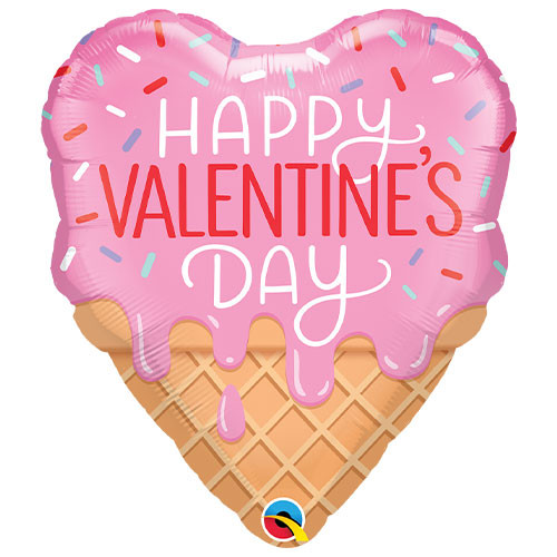 21 inch Valentine's Ice Cream Cone Foil Balloon (1)