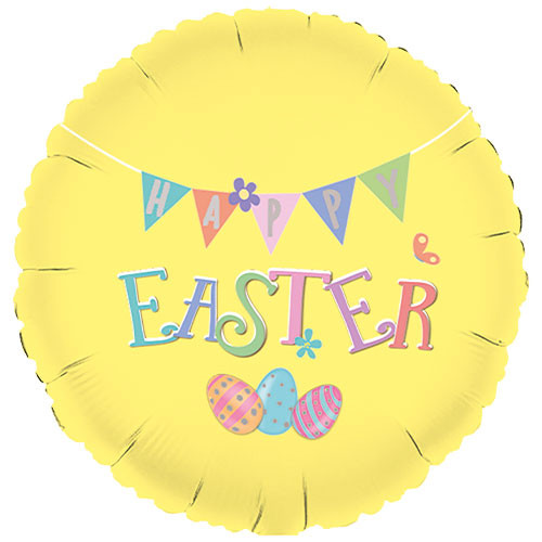 18 inch Easter Yellow Round Foil Balloon (1)