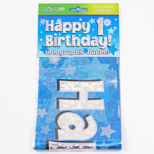 1st Birthday Blue Banner - 2.7m (1)