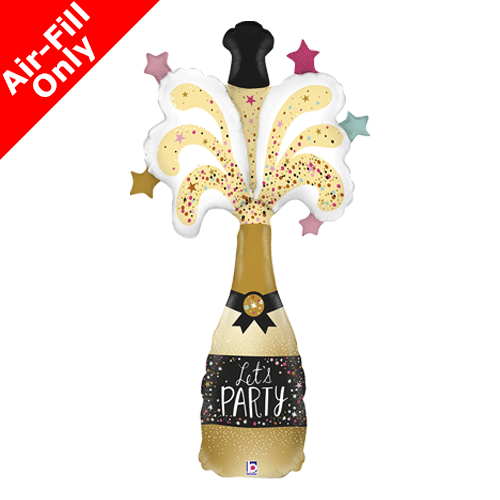 14 inch Party Champagne Bottle Foil Balloon (1) - UNPACKAGED