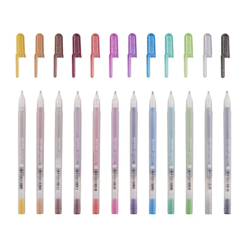 Metallic Shiny Gelly Roll Pens - 0.3mm (12)