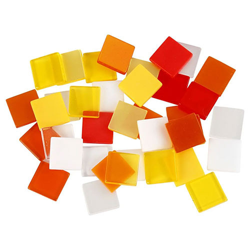 Red & Orange Assorted Mini Mosaic Squares (25g)