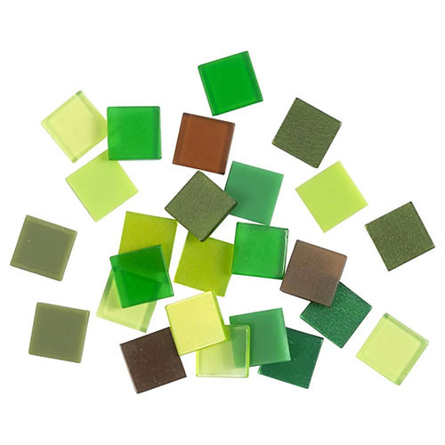 Green Glitter Assorted Mini Mosaic Squares (25g)