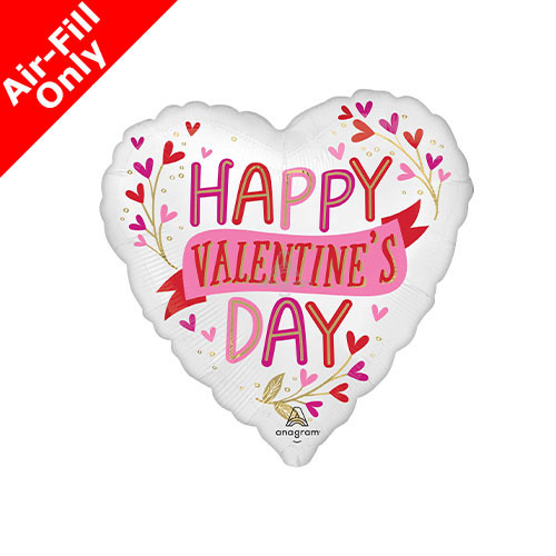 9 inch Valentine's Botanical Heart Foil Balloon (1) - UNPACKAGED