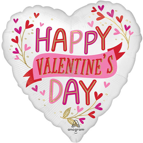 18 inch Valentine's Botanical Heart Foil Balloon (1)