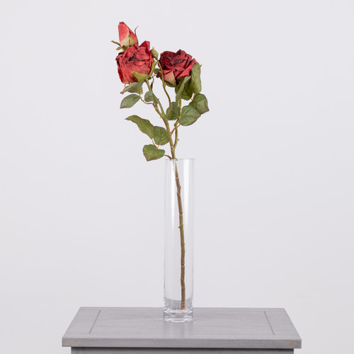 56cm Dried Touch Red Valera Rose Spray (1)