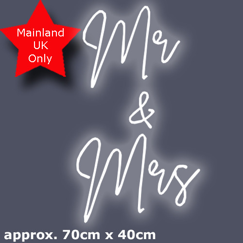 *Mainland UK Only* 70cm Mr & Mrs White LED Neon Sign (1)