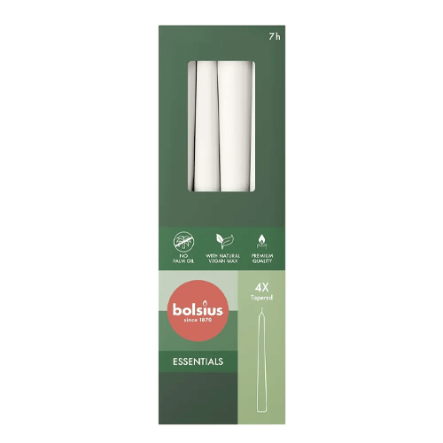 10 inch Cloudy White Taper Candles (4)