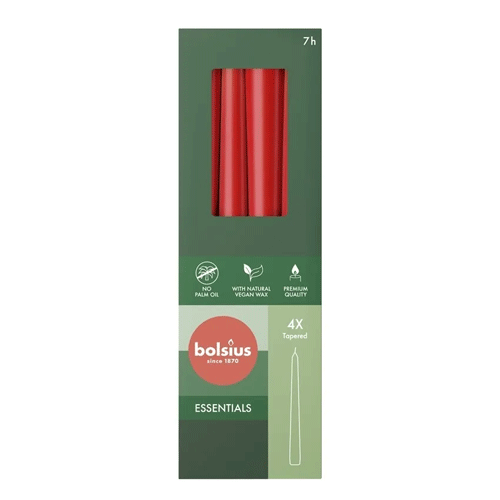 10 inch Delicate Red Taper Candles (4)