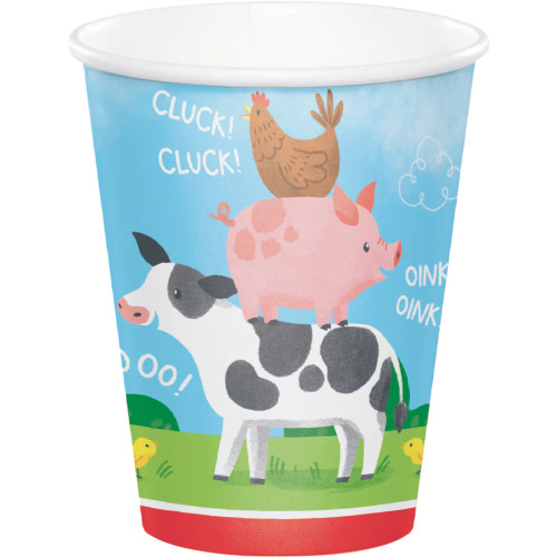 Farm Animals Paper Cups (8)