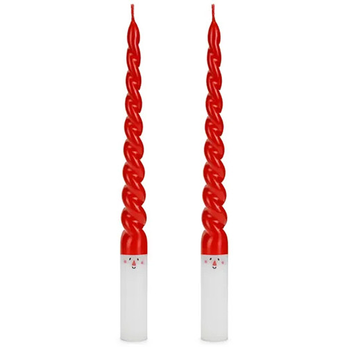 10 inch Santa Hat Taper Candles (2)