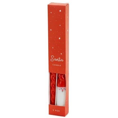 10 inch Santa Hat Taper Candles (2)