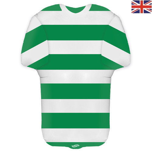 24 inch Green & White Stripe Sports Shirt Foil Balloon (1)