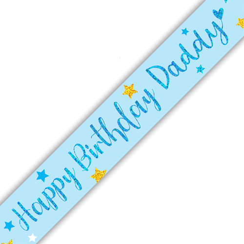 Happy Birthday Daddy Holographic Banner - 2.7m (1)