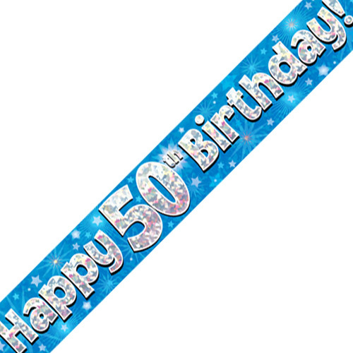 50th Birthday Blue Banner - 2.7m (1)