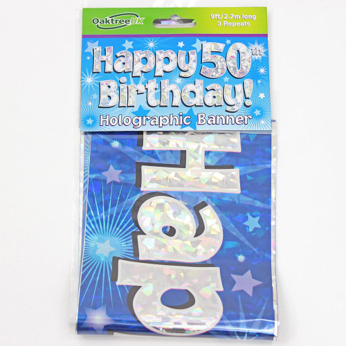 50th Birthday Blue Banner - 2.7m (1)