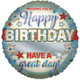 31 inch Happy Birthday Personalisable Blue Foil Balloon (1)