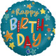 18 inch Blue Happy Birthday Stars Foil Balloon (1)