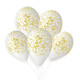 13 inch White & Gold Gemar Marble Latex Balloons (50)