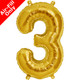 16 inch Gold Number 3 Foil Balloon (1)