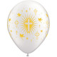 11 inch Pearl White Cross & Doves Latex Balloons (50)