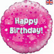 18 inch Happy Birthday Pink Foil Balloon (1)