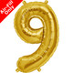 16 inch Gold Number 9 Foil Balloon (1)