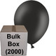 12" Standard Black Belbal Latex Balloons (Bulk Box 2000)