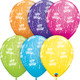 Qualatex Birthday A round tropical assortment latex balloons