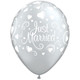 11 inch Just Married Hearts Silver Latex Balloons (25)