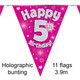 5th Birthday Pink Bunting - 3.9m (1)