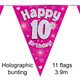 10th Birthday Pink Bunting - 3.9m (1)