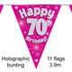 70th Birthday Pink Bunting - 3.9m (1)