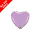4" Pearl Lavender Heart Foil Balloon (1) - UNPACKAGED