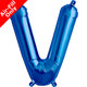 16 inch Blue Letter V Foil Balloon (1)