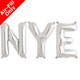 N.Y.E. - 16 inch Silver Foil Letter Balloon Pack (1)