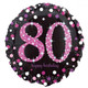 18 inch Black & Pink Sparkling 80th Birthday Foil Balloon (1)