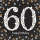 Black & Gold Sparkling 60th Birthday Paper Napkins (16)