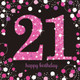 Black & Pink Sparkling 21st Birthday Paper Napkins (16)