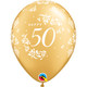 11 inch Gold 50th Anniversary Damask Latex Balloons (25)