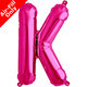 16 inch Magenta Letter K Foil Balloon (1)